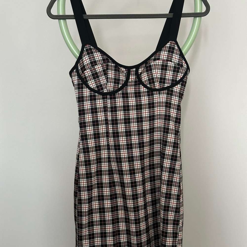 Bershka Black and White Plaid Chemise